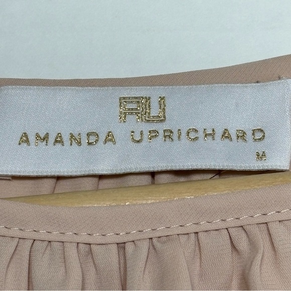 Amanda Uprichard Beige 100% Polyester Cold Shoulder Blouse - Picture 5 of 6